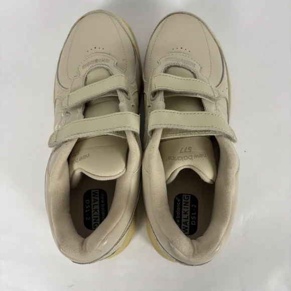 New Balance 577 Light tan Leather, Velcro Strap Athletic Walking Shoes 8.5 - Picture 5 of 9